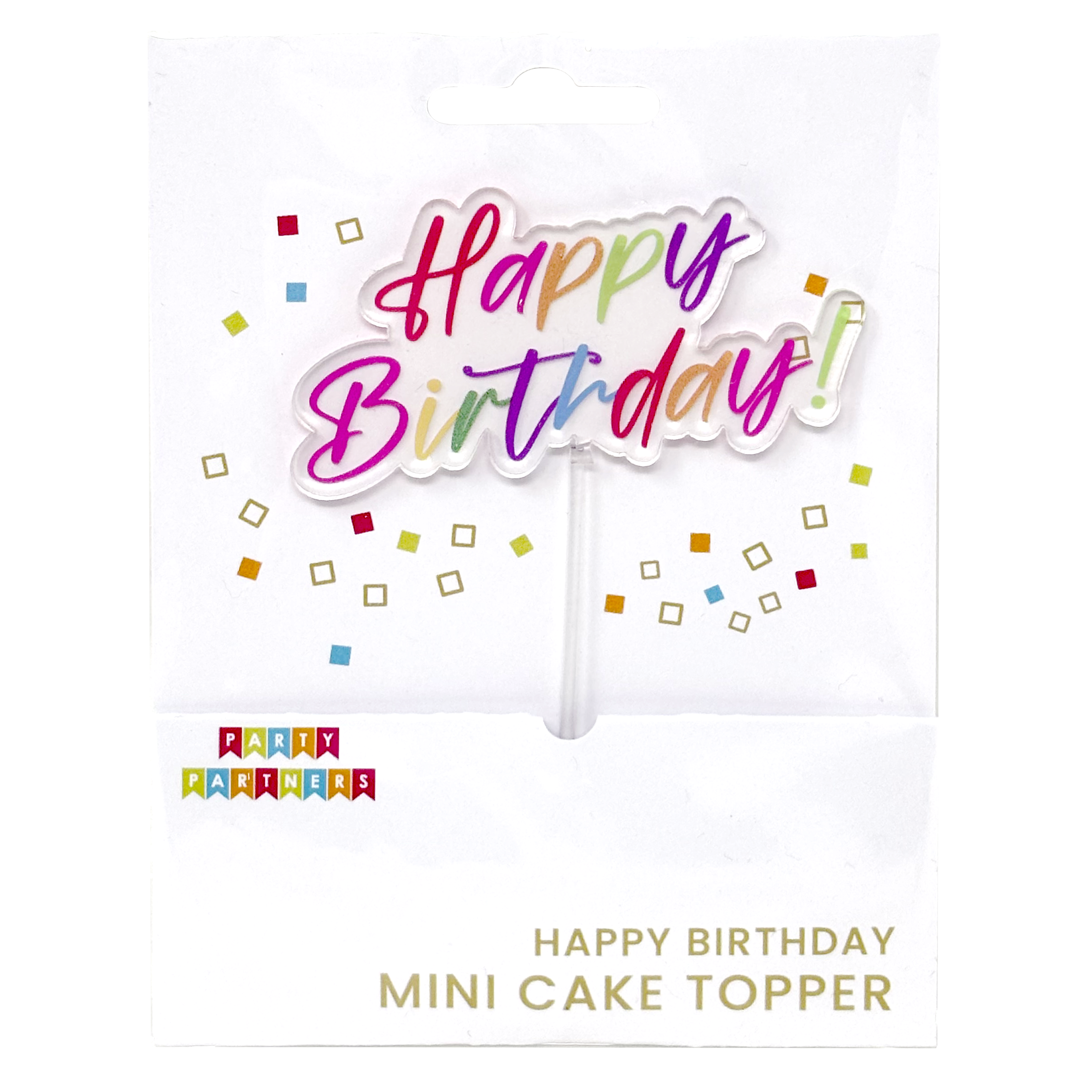 Rainbow Happy Birthday Mini Cake Topper
